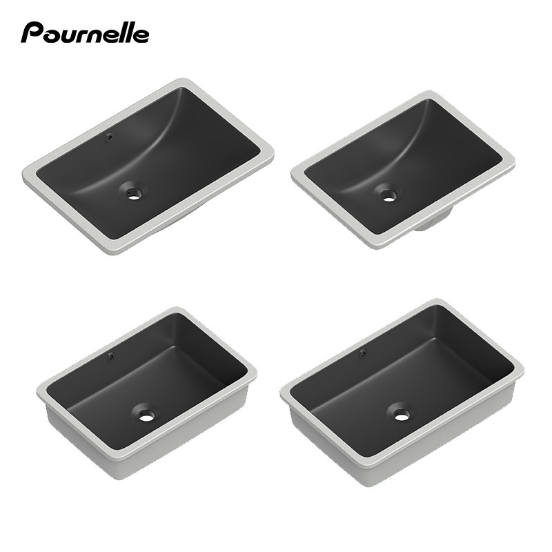 Punet square bench basin embedded ceramic wash basin household toilet black tabled basin basin