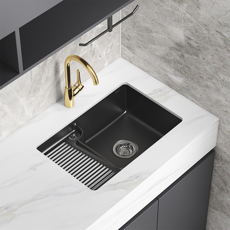 Punyer Customized Balcony Black Ceramic Stand Underwashing Balcony Washing Balcony Washing Balcony