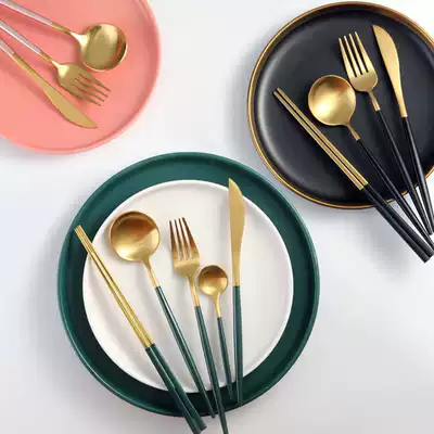 Steak Knife and Fork home knife and fork spoon three-piece western cutlery piece Western knife and fork tableware steak