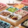 Square net red fruit plate Creative living room coffee table Household modern dried fruit plate Candy plate Snack plate Tasting plate