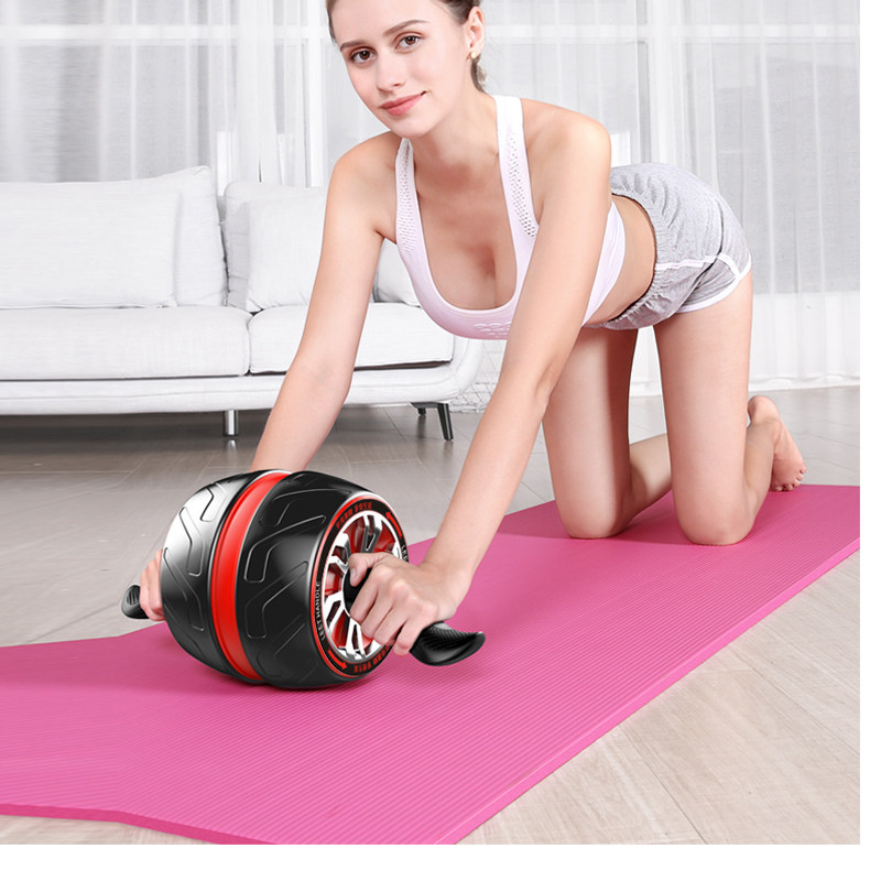 Bodybuilding wheel men's abdominal muscle fitness equipment Home slim belly closeout automatic rebound roller sports exercise equipment