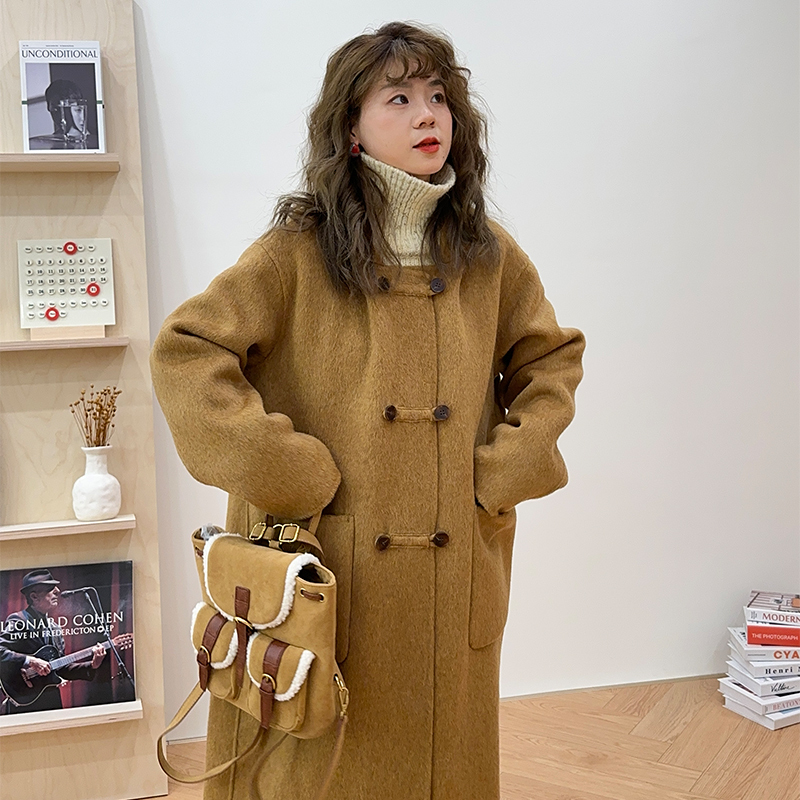 Scorpion in a Water Bottle College Style Horn Button Hooded Coat Autumn and Winter Versatile Double-Sided Wool Coat Scorpion in a Water Bottle College Style Horn Button Hooded Coat Autumn and Winter Versatile Double-Sided Wool Coat
