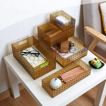 Fashion desktop containing box containing basket transparent stackable size Number of cosmetics containing box finishing basket storage