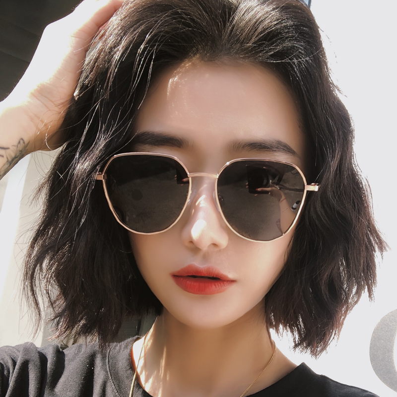 Premium sense sunglasses women's summer new fashion women anti-UV polarized sunglasses large face thin round face 2022