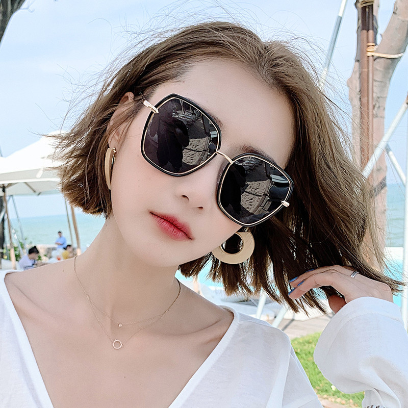 2021 new Korean version Chautide sunglasses female round face ins sunglasses anti UV large face Thin Polarized Nearsightedness