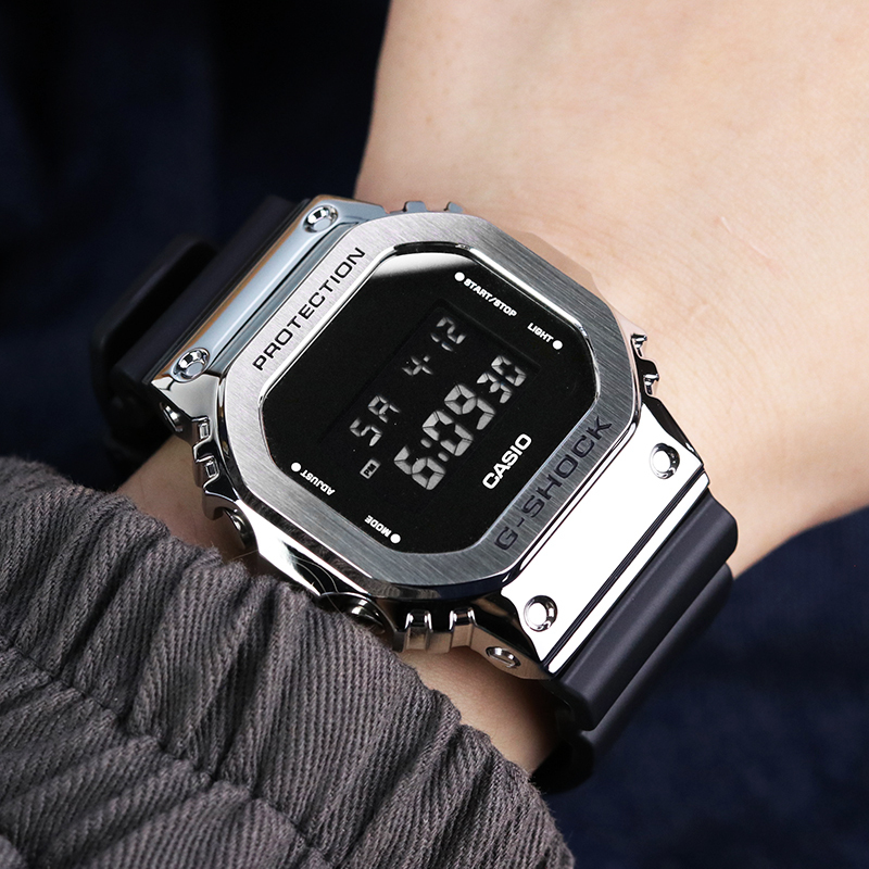 Casio Steel Heart Watch Men's G-Shock Metal Square Gm-5600U-1/Ub-1 Sports Watch