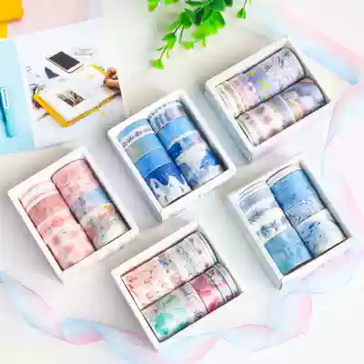 Steam wave tape 10 rolls of wind girl hand account tape basic hand account and paper tape set