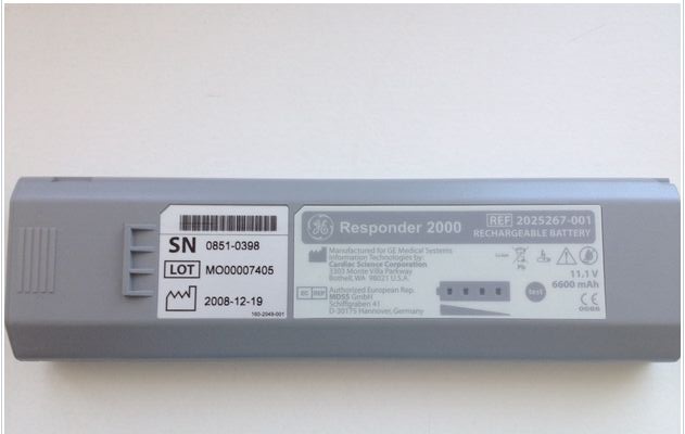 丰富的经验为 GE Responder 2000 电池更换电芯，激活
