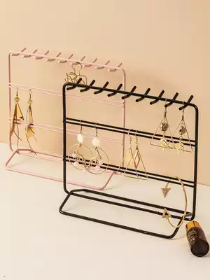 Earrings storage display rack Women's home jewelry ear needle jewelry hanging key desktop earrings necklace ring hanging shelf