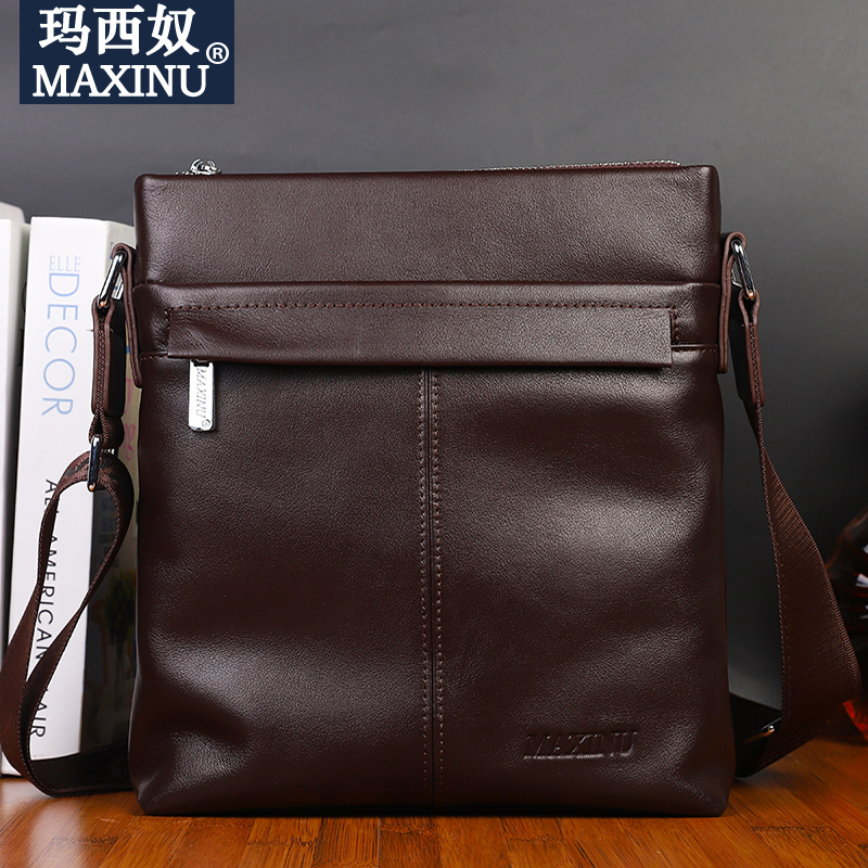 Men's bag Single shoulder bag Men's leather bag Shoulder Bag for men Slanted Satchel Satchel Satchel satchel with small hanging bag