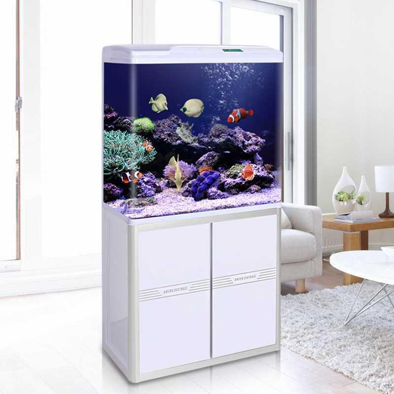 Minjiang arched glass fish tank Home Living room Aquarium Upper Filter Gold Fish Tank Medium Bottom Filter Free Water Fish Tank