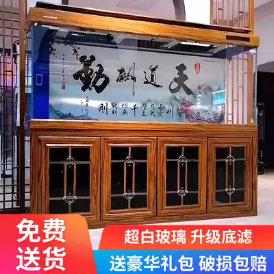 Minjiang large living room household fish tank new Chinese ultra-white glass free water bottom filter Red Dragon tank landing aquarium