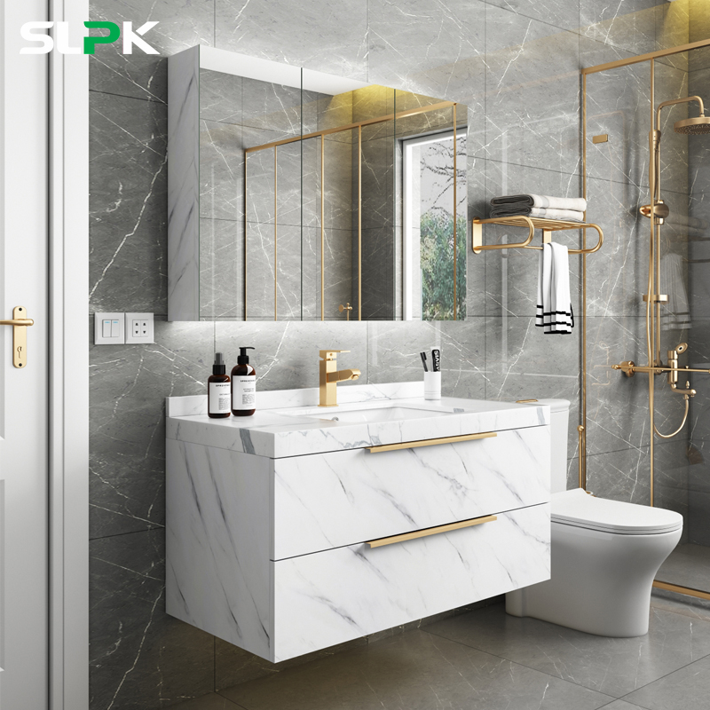 Nordic smart bathroom cabinet combination sink washbasin cabinet Modern simple powder room washstand bath cabinet