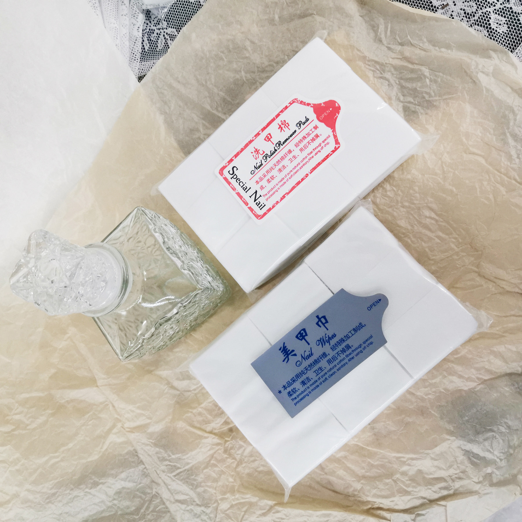 Manicure remover cotton scrub cotton sheet does not shed hair hard hard nail wash cotton soft manicure towel special nail remover towel