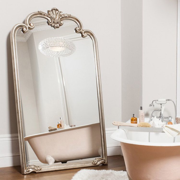 European-style carving floor mirror light luxury with full body mirror wall hanging retro dresser mirror northern European wall dressing mirror