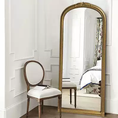French retro full-length mirror bedroom full-length mirror American cloakroom mirror home full-length mirror carved floor mirror