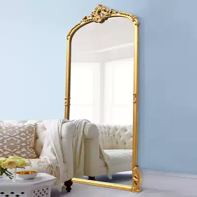 European style retro vertical carved mirror old clothing store large mirror full-length mirror landing home mirror full-body full-length mirror