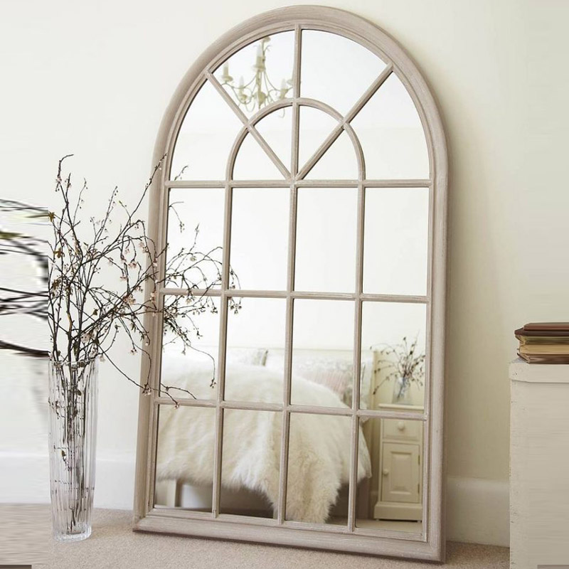 Meal-side French decorative mirror creative living room neoclassical mirror light luxury window wall hanging mirror art maskmirror