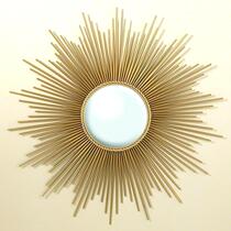 Retro home Model Room golden decorative mirror round fireplace clothing store neoclassical dining side living room dining room