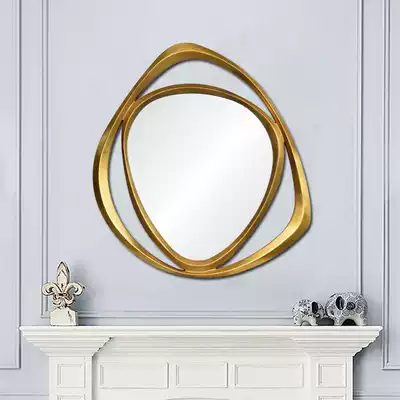American living room decoration mirror shaped meal edge background wall wall hanging dining room mirror aisle Hall hall mirror simple art mirror