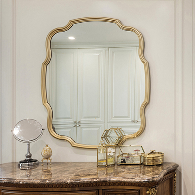 Modern aisle porch shoe cabinet decorative mirror circular shape fireplace hanging wall light luxury European creative hotel wall