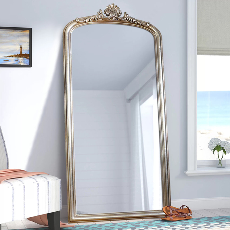 American floor-to-ceiling mirror home bedroom dressing mirror wall-mounted European-style dressing mirror fitting mirror wall-mounted retro full-body mirror