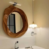 American retro dressing mirror wall hanging home bathroom bathroom mirror special-shaped dressing table makeup mirror living room entrance mirror