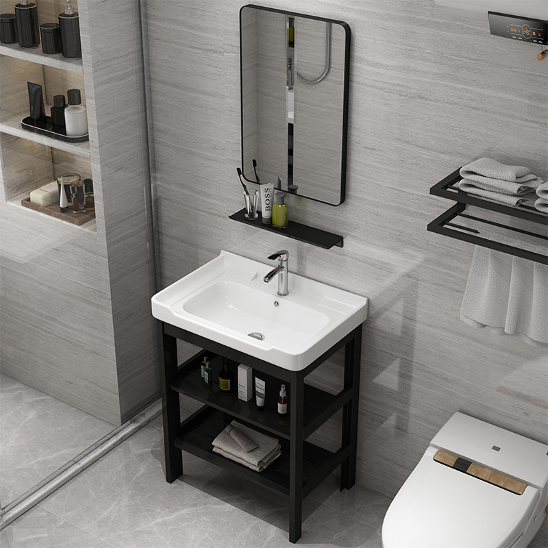 Floor-standing wash basin cabinet combination small apartment type simple wash basin integrated wash basin powder room wash noodles