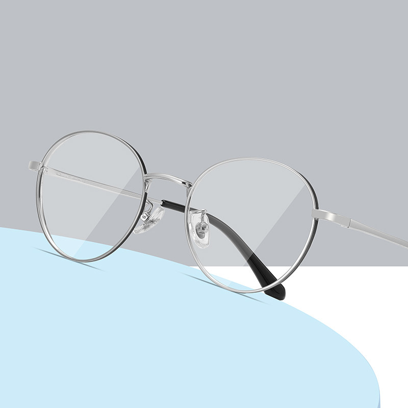Spectacle frame Female high myopia glasses Female pure titanium ultra light small face can be matched with a small frame student retro round frame