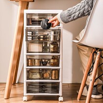 Drawer type storage cabinet multi-function locker large bedside table sundries storage box transparent storage box