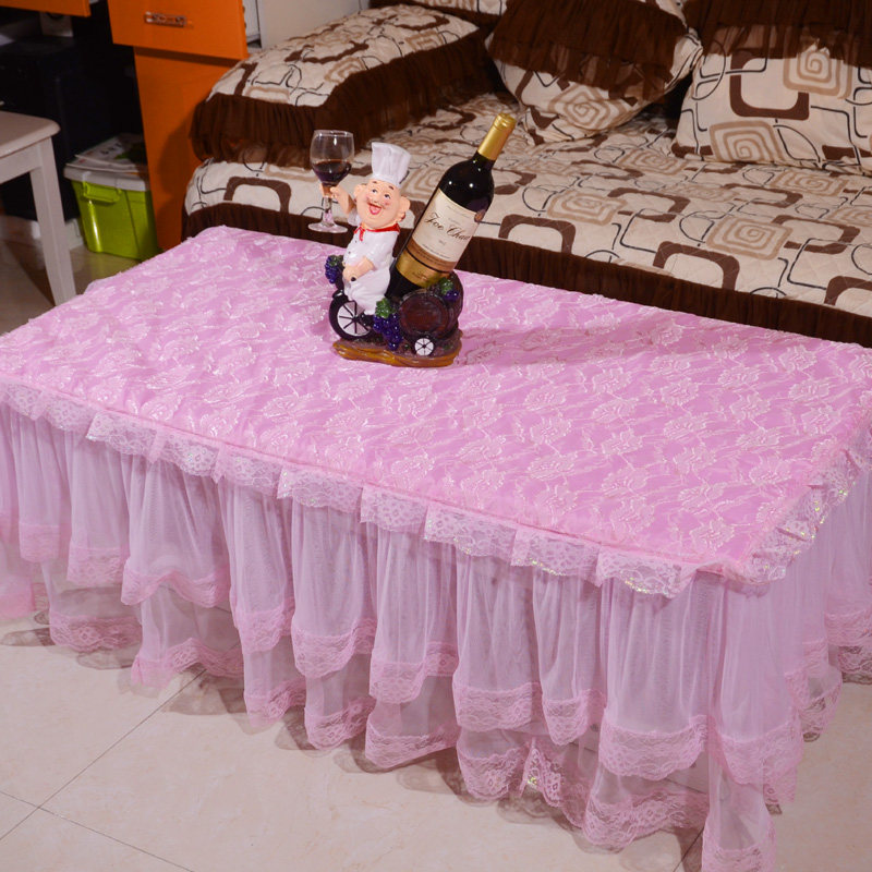New coffee table dust cover pastoral fabric lace tablecloth cover cloth table cover cloth coffee table set bedside table cover customization