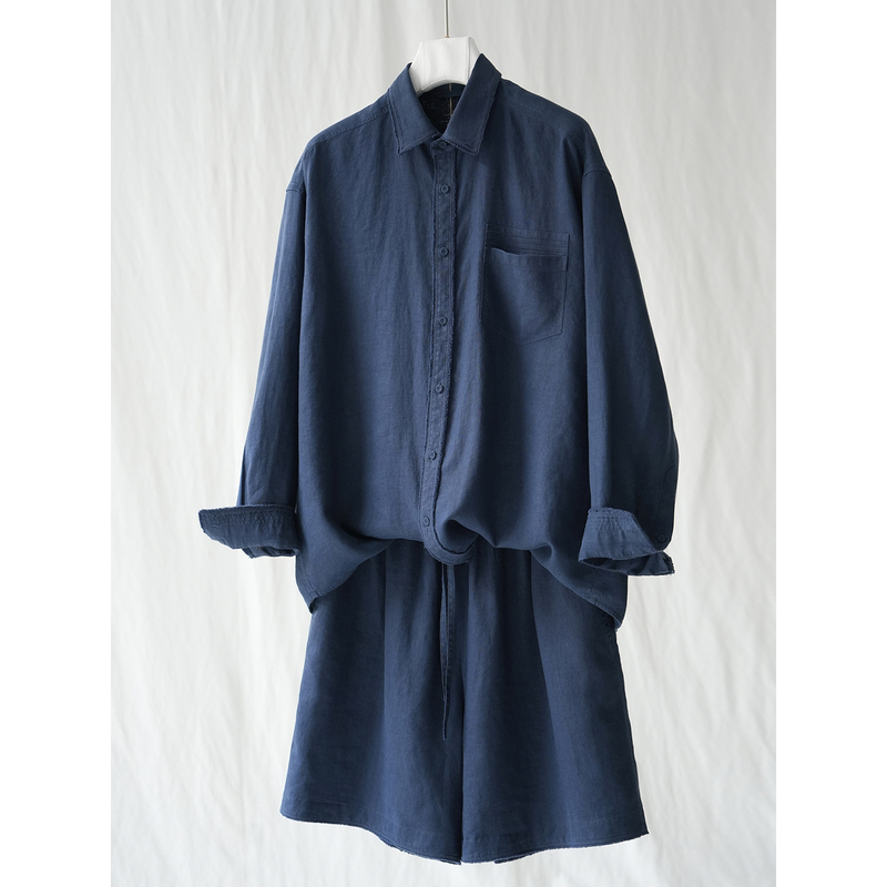 Ma·Fu Summer High-End Linen Shirt, Moisture-Absorbent and Breathable, Handcrafted with Raw Edges, Durable and Vintage-Style Top