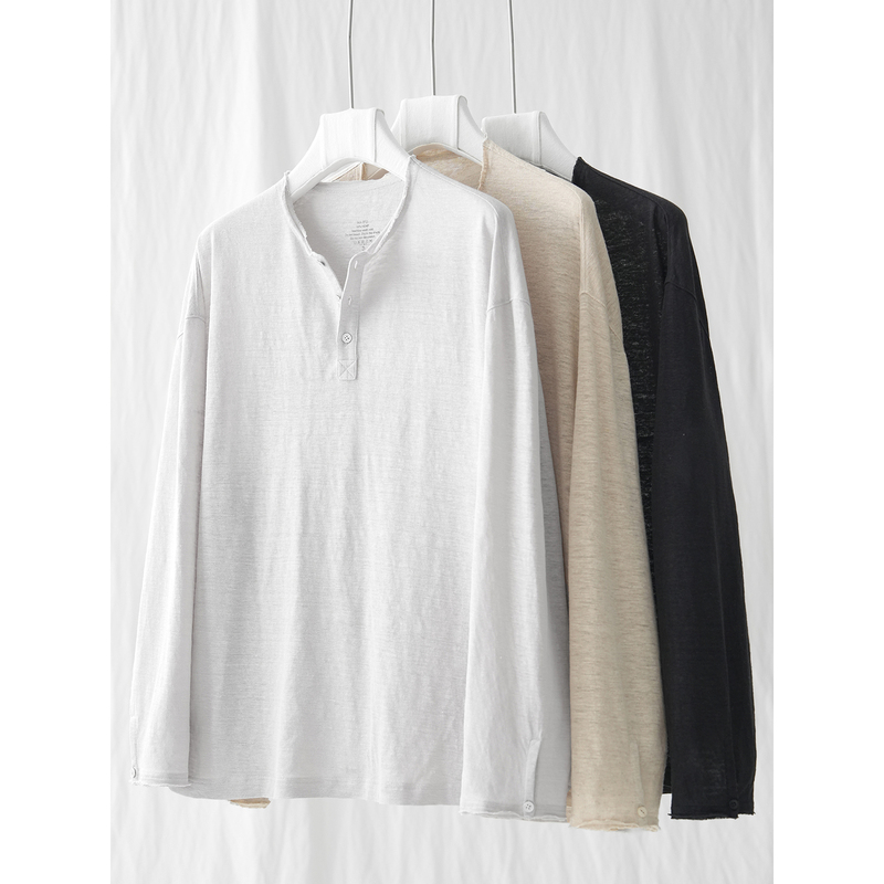 Ma·Fu Natural Hemp Knitted T-Shirt with Original Texture, Skin-Friendly, Cool and Antibacterial, Drapey Top for Summer
