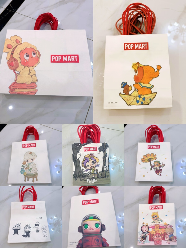In-Stock Pop Mart Authentic Bubble Mart Shopping Bags, Tote Bags, Packaging Bags, Store-Style Bags
