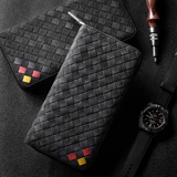 罗诗奴 Длинный бумажник ручной работы, цепочка с молнией, плетеная маленькая сумка клатч, кошелек, длина макси