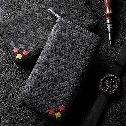 罗诗奴 Длинный бумажник ручной работы, цепочка с молнией, плетеная маленькая сумка клатч, кошелек, длина макси