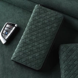 罗诗奴 Плетеный вместительный и большой бумажник, мужской картхолдер, маленькая сумка клатч, из натуральной кожи