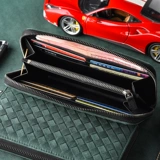 罗诗奴 Плетеный вместительный и большой бумажник, мужской картхолдер, маленькая сумка клатч, из натуральной кожи