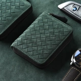 罗诗奴 Мужской плетеный вместительный и большой картхолдер, кошелек, из натуральной кожи