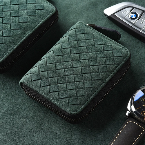 罗诗奴 Мужской плетеный вместительный и большой картхолдер, кошелек, из натуральной кожи