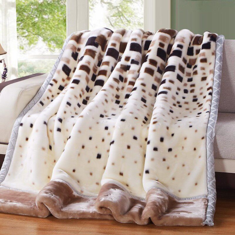 Big promotion) Raschel blanket quilt winter double-layer thickened single student dormitory coral fleece nap blanket