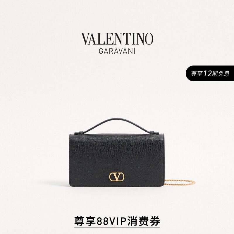 [12 Installments with No Interest] Valentino Women's Vlogo Signature Cowhide Leather Wallet
