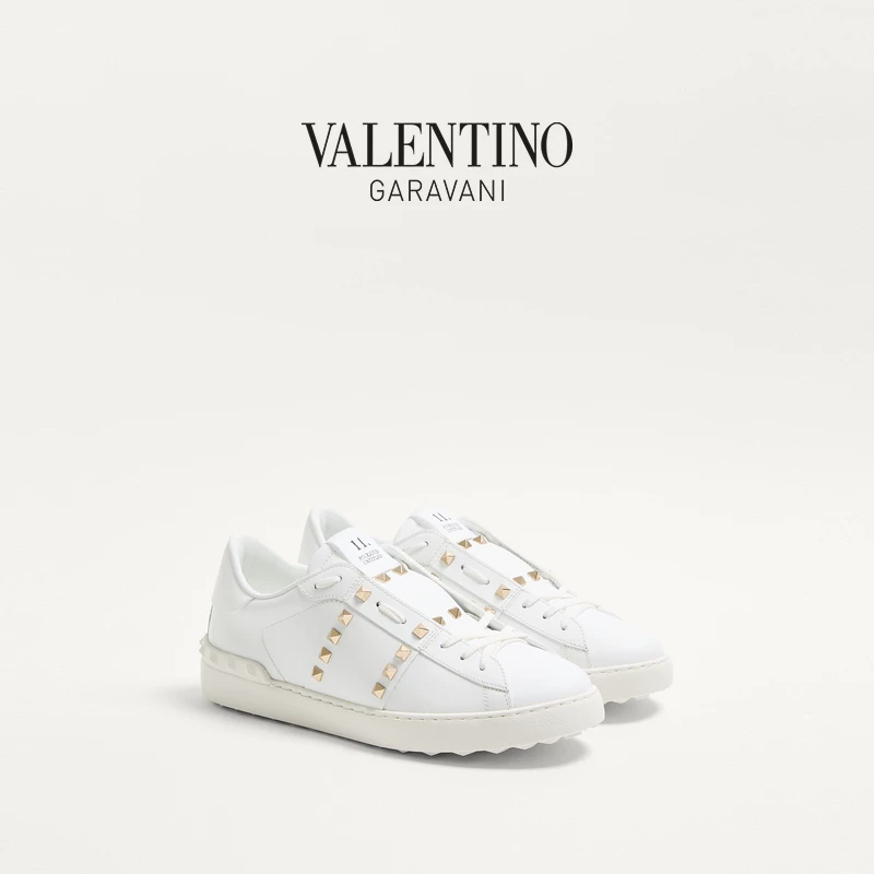 [Подарок] Valentino Valentino мужские туфли Rockstud Untitled белые