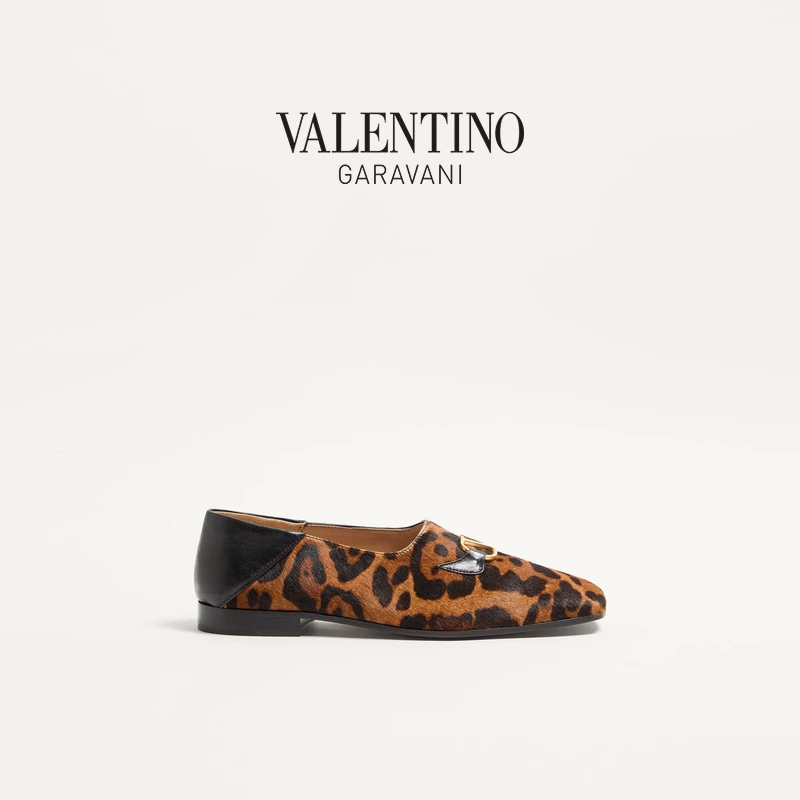 [Подарок] Мужские лоферы VALENTINO BABOUCHE леопардовый принт из коровьей кожи