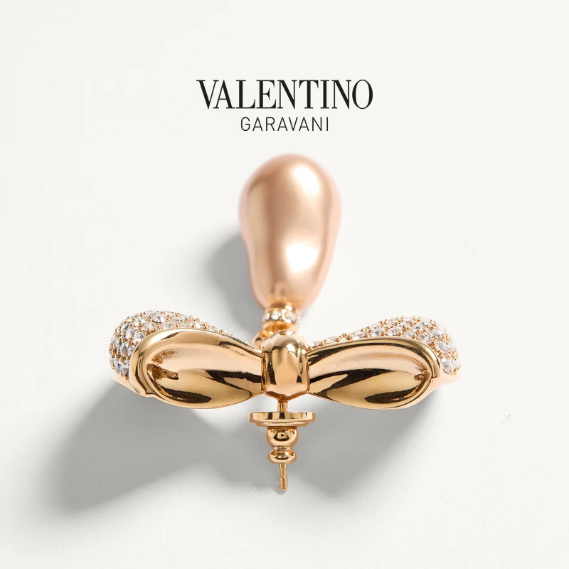 [Безпроцентно на 24 выпуска] Металлические серьги VALENTINO Ms. SANS FIN [подарок]