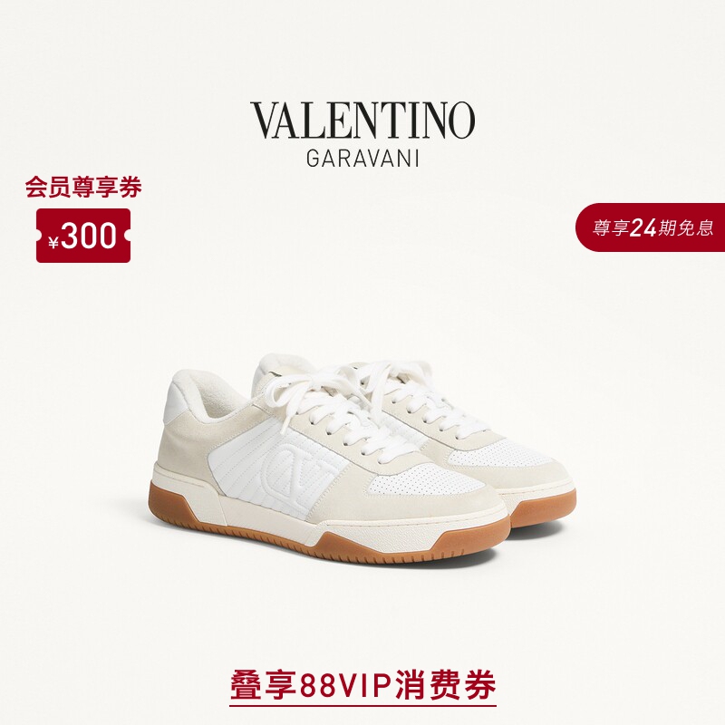 [24 Installments with No Interest] Valentino Men's Sparry Cow Leather Sneakers