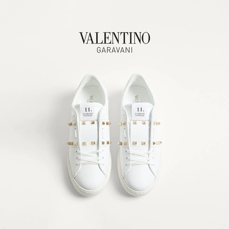 [Подарок] Valentino Valentino мужские туфли Rockstud Untitled белые