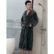 Cặp đôi flannel trùm đầu áo ngủ nữ mùa đông hai mảnh phù hợp dày cộng với đồ ngủ dài san hô nhung