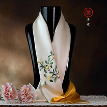 Xiangchuan Gift Chinese Hunan Embroidery Purely Handmade Embroidered Silk Scarf Real Silk Mulberry Silk Scarf Shawl Hunan Cultural and Creative Souvenir