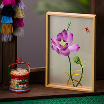 Hunan Chuanli Handmade Double-sided Embroidery Four-Silk Fine Embroidery Dalbergia Solid Wood Decoration Taiwan Screen Embroidery Gift Hunan Embroidery